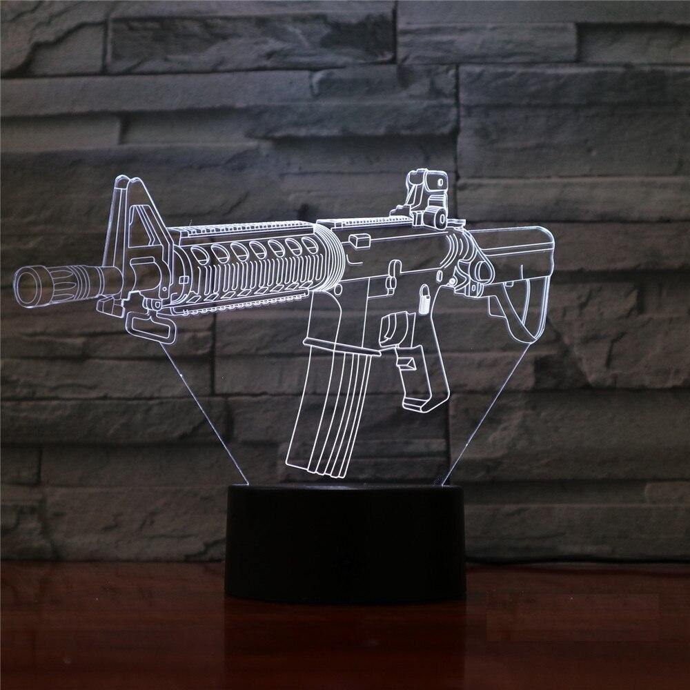 Géppisztoly 3D lámpa