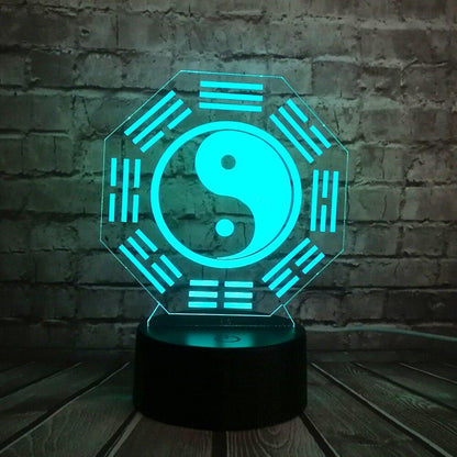 Jin-jang 3D lámpa