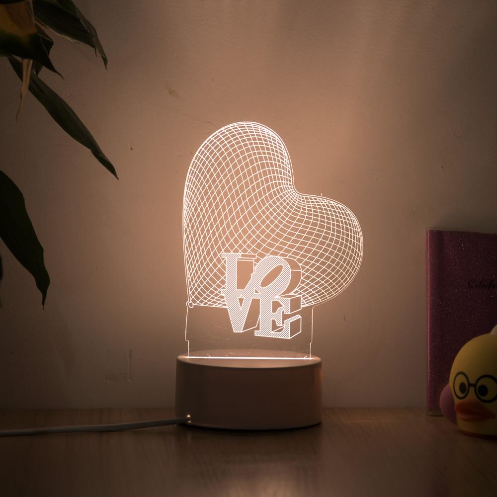 LED szív 3D lámpa