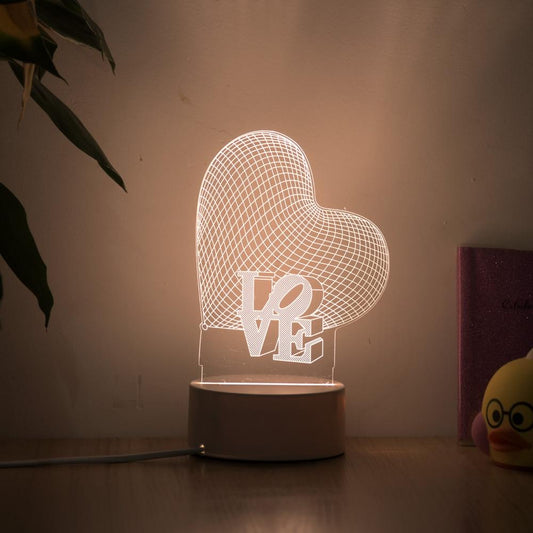 LED szív 3D lámpa
