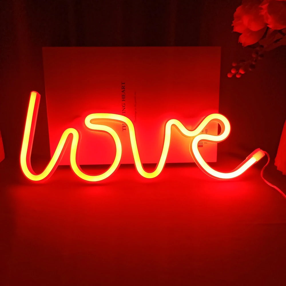 Neon LOVE éjjeli lámpa
