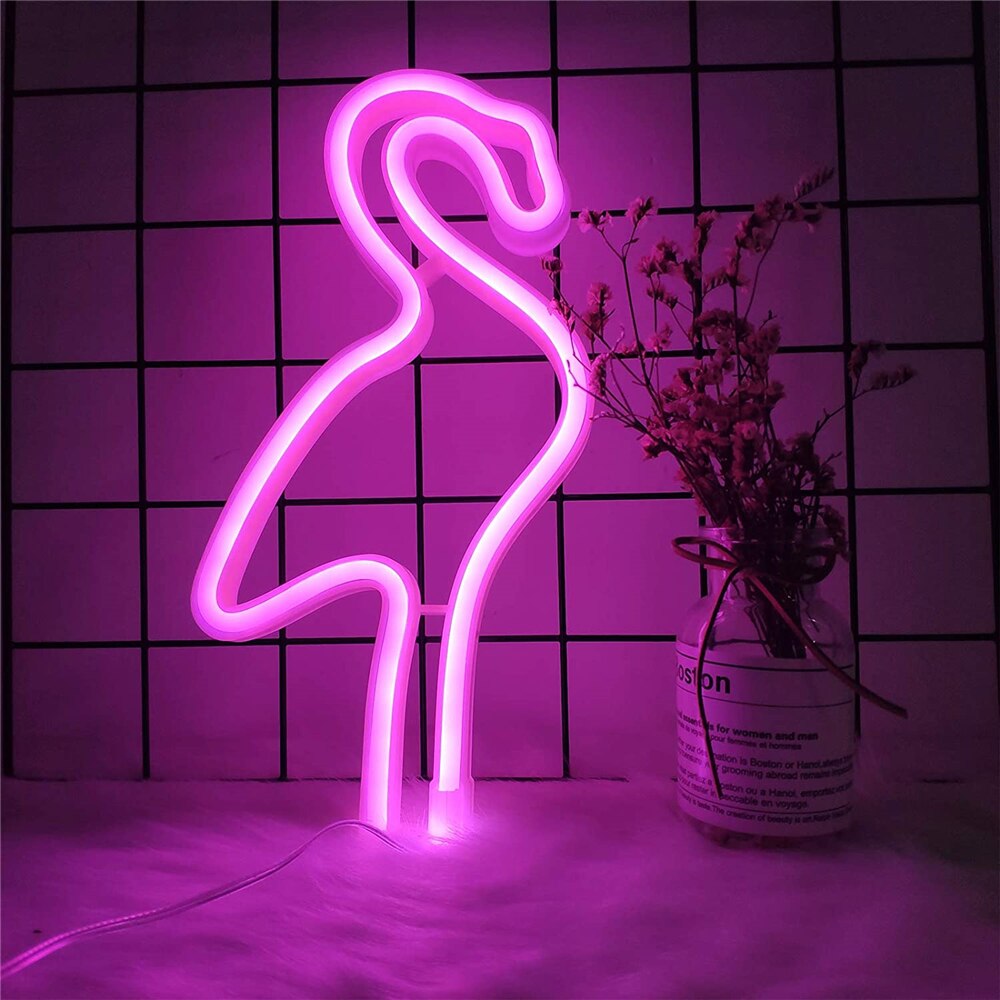 Rózsaszín flamingó neon